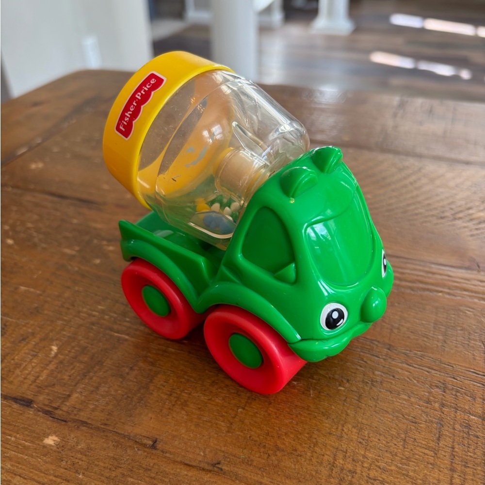 Fisher Price 1999 Brilliant Basics Poppity Pop Vehicle Cement Mixer as is works